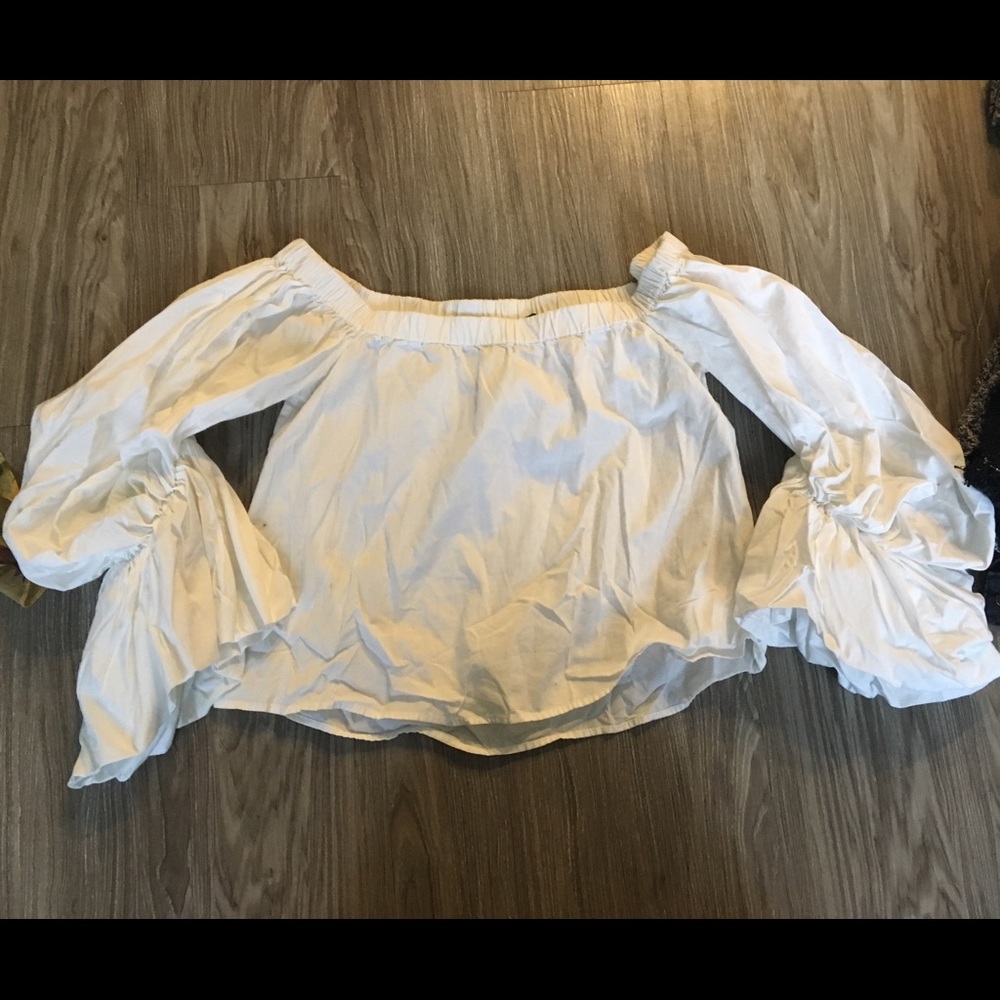 Zara Crop top with ruffle sleeve